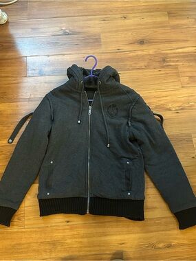 Jack & Jones Dark Charcoal Zip-Up Hooded Sweater